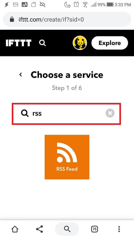 RSS Feedの選択